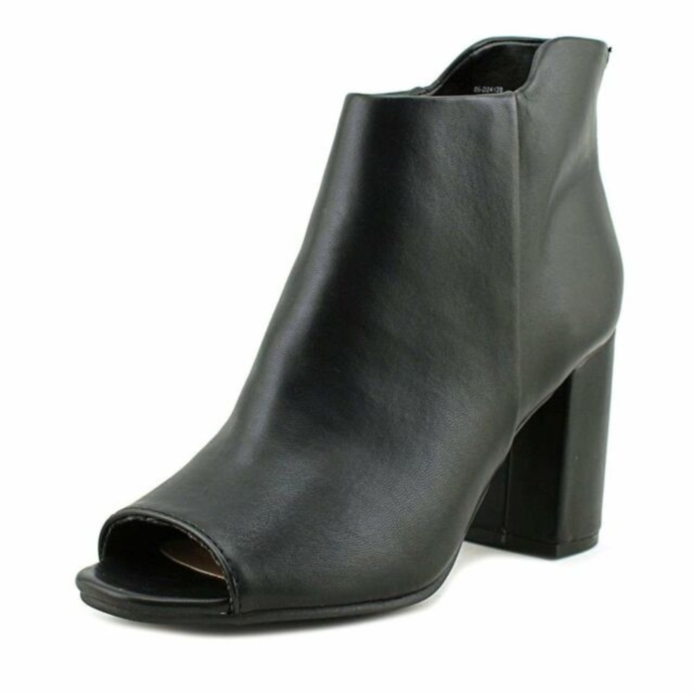 Black peep toe boots